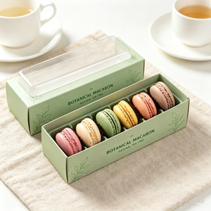 <span class=keywords><strong>Boîte</strong></span> d'emballage écologique pour pâtisserie avec fenêtre transparente pour la présentation de desserts, biscuits et cupcakes - Vente en gros - Product Image 1