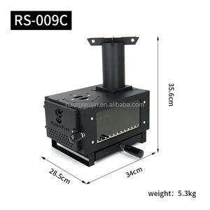 Estufa de leña portátil para acampar en el hogar al aire libre <span class=keywords><strong>con</strong></span> <span class=keywords><strong>horno</strong></span> para quemar leña y cocinar para <span class=keywords><strong>cocina</strong></span> en movimiento - Product Image 4