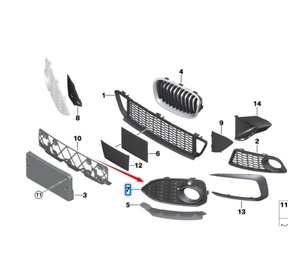 Marco de Faro Antiniebla Delantero Derecho OEM 51118055320, <span class=keywords><strong>Modelo</strong></span> Antiguo para <span class=keywords><strong>BMW</strong></span> Serie 2 F22 F23 - Product Image 2