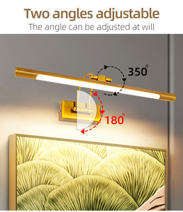 โคมไฟติดผนัง LED สไตล์โมเดิร์น สำหรับตกแต่งห้องน้ำ อพาร์ทเมนท์  วัสดุเหล็ก สีทอง/สีดำทอง ปรับได้ มาตรฐาน IP44 - Product Image 4