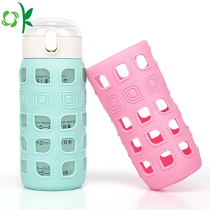 OKSILICONE Silicone <b>Bottle</b> Cover Heat Resistant Anti-slip Various Colors Drink <b>Bottle</b> Silicone Sleeve for <b>Bottle</b> - Product Image 3