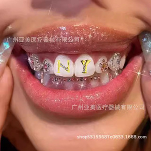 Nuevo Broche Dental de Moda Hip Hop con 26 Letras de Aleación, Joyería de Estilo Europeo, Letras Brillantes Doradas, Grillz, Popular en Línea, Blanqueamiento Dental - Product Image 3