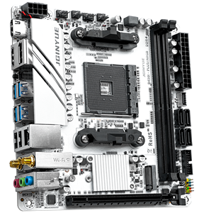 Carte mère de jeu JGINYUE B450I-PLUS ARGB <span class=keywords><strong>Mini</strong></span> <span class=keywords><strong>ITX</strong></span>, prise en charge du double canal pour les processeurs AM4 séries 1000/2000/3000/4000/5000 - Product Image 1