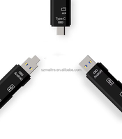Lecteur de cartes USB mini JASTER USB 3.0 vers adaptateur de lecteur de cartes SM pour appareil photo interne SD/TF Lecteur de cartes photo intelligent multi-en-1