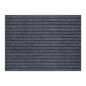 Tapis de porte moderne minimaliste en polyester, rayé, rectangulaire, gris, à rayures verticales, pour entrée de maison, nettoyage facile, découpe sur mesure - Product Image 2