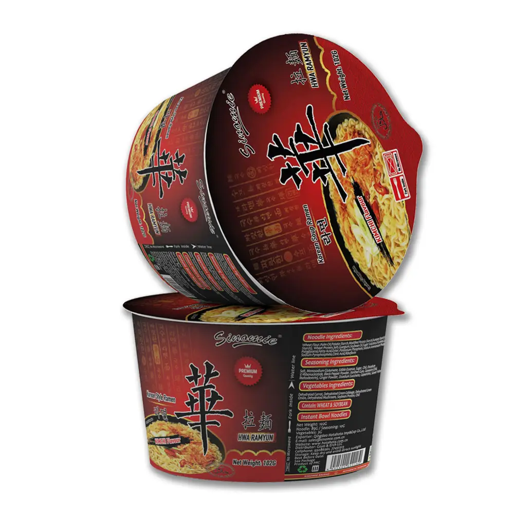 Chinese Oem Koreaanse Stijl Halal Shin Ramen Pittige Smaak 3 Minuten Snelle Koken Kom Verpakking Instant Noedels