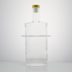Botella de Licor de Cristal Elegante para Whisky, <span class=keywords><strong>Bourbon</strong></span>, Ginebra, con Tapón de Corcho, Logotipo y Color Personalizados, 500 ml - Product Image 2