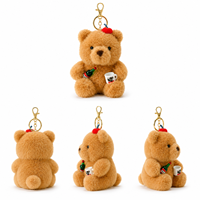 Offre Spéciale : Jouets en peluche, porte-clés en peluche ours de dessin animé, 4 pouces, doux, moelleux, mignons et adorables, pour machine à griffes, pour filles