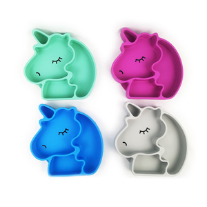 Assiette à dîner <span class=keywords><strong>licorne</strong></span> animée en silicone sans BPA pour bébé - Product Image 1