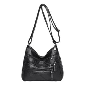 Borsa a tracolla da donna a tracolla con cinturino lungo nero a prova di acqua borsa Messenger in vera pelle poliestere con fodera due - Product Image 4