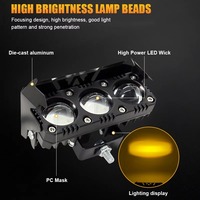 Projecteur LED pour moto tout-terrain 4x4 à haute luminosité, 80W, 6000 lm, 12V [4 pouces], 6000K, blanc, phare antibrouillard universel