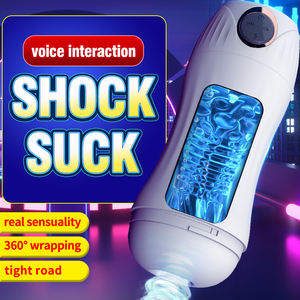 Männlicher <span class=keywords><strong>Masturbation</strong></span> becher mit 5 saugenden Vibrations modi Automatischer männlicher Mastur bator Hände frei, automatisches Silikon-Spielzeug für Erwachsene - Product Image 2