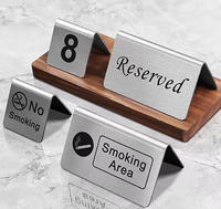 Support de table personnalisé en acier inoxydable poli avec code QR, plaque de collecte de paiement pour restaurants, cafés et hôtels