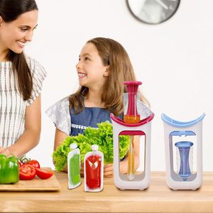 PureeSqueezer Kitchen Food Processor Juice Dispenser Red And Blue For Children <b>Fruit</b> <b>Vegetable</b> <b>Tools</b> - Product Image 1
