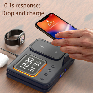 Productos de Tendencia: Cargador Inalámbrico Multifuncional 5 en 1 de 15W con <span class=keywords><strong>Carga</strong></span> Rápida, Luz Nocturna, Temperatura, Humedad y Reloj Despertador - Product Image 3