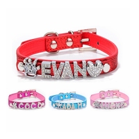 Collier pour chien en PET avec lettres de l'alphabet à glisser, strass, personnalisable, DIY