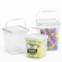 Seau carré en plastique PP durable de 13L à 25L avec couvercle et poignée pour poudre de revêtement, usage industriel (usine de quincaillerie), emballage OEM