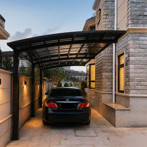 <span class=keywords><strong>Kit</strong></span> de carport en aluminium avec <span class=keywords><strong>toit</strong></span> en polycarbonate, auvent pour deux voitures |   Abri de stationnement extérieur arqué et antirouille pour jardin domestique - Product Image 2