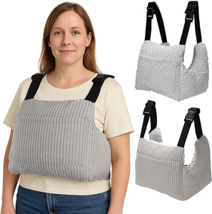 Oreiller de mastectomie pour le <span class=keywords><strong>cancer</strong></span> du <span class=keywords><strong>sein</strong></span> avec sangle et poche de gel, design tricoté ergonomique pour la récupération post-opératoire - Product Image 4