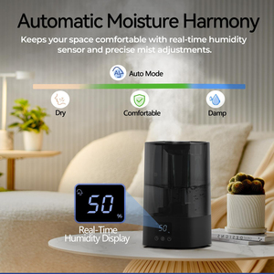 Diffuseur d'huiles essentielles 6L, humidificateur à remplissage par le haut, écran tactile LCD, veilleuse, mode sommeil pour salon - Product Image 2