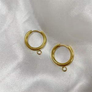 50% off Ready to Ship Earring Accessories Gold Plated Stainless Steel DIY Personalized Jewelry Hoop Earrings for Women - Product Image 5