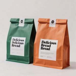 Rubans d'emballage colorés personnalisés avec logos et sacs en papier kraft de qualité alimentaire pour l'emballage de biscuits et autres produits alimentaires. - Product Image 1