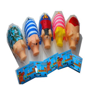 Sevimli vinil kauçuk domuz şekli Pet LED parlayan Squeak oyuncaklar için köpek kedi yavru Bite ses oyuncaklar çiğnemek temizleme diş Pet malzemeleri - Product Image 6