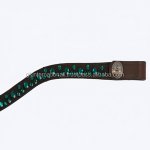 Banda Frontal para Caballo de Cuero con Cristales Brillantes, Estilo Moderno, Nueva Gama de Bandas Frontales de Cuero para Brida, Tamaños Personalizados - Product Image 1