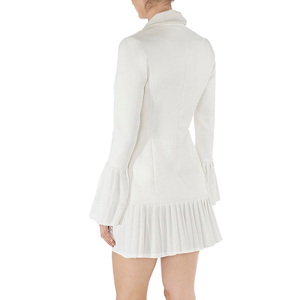 <span class=keywords><strong>Abito</strong></span> Blazer Estivo da Donna alla Moda, Casual, <span class=keywords><strong>Mini</strong></span>, a Maniche Lunghe, Doppiopetto, Aderente, con Cerniera, Ecologico - Product Image 3