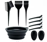Ensemble professionnel de pinceaux et bols pour la coloration des cheveux, kit de coloration capillaire pliable avec protège-oreilles pour salon et usage domestique