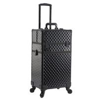 Maquilleur professionnel Salon de beauté tatouage boîte à outils roue universelle portable quatre en un chariot multicouche boîte cosmétique