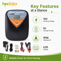 HPSFENCE OEM ODM IPX6 Waterdichte Elektrische Omheining Energizer 8J Opslagenergie voor Vee Schapen Geiten Weidebeheer Boerderijset