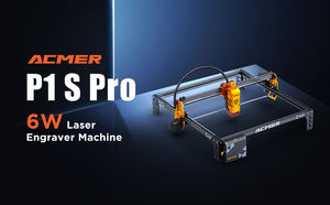 Acmer P1 s Pro <span class=keywords><strong>6W</strong></span> Mini taşınabilir lazer gravür makinesi kesme ahşap kontrplak için yeni OEM diyot MDF kağıt deri kristal AI LAS - Product Image 3