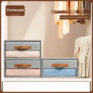 Große Schrank vorrats behälter Ausziehbare stapelbare Stoff boxen mit klarem Fenster Faltbarer Schrank Sichtbarer Vorrats behälter Schlafzimmer - Product Image 4