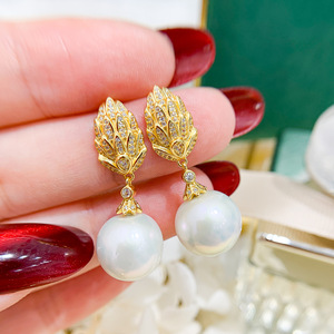 Accesorios de Plata S925 para DIY con Perlas, Cuentas de 7-9mm, Modelo 22013, Soporte Hueco para Pendientes de Perlas Múltiples, Joyería de Moda - Product Image 1