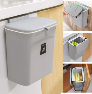 Poubelle à compost de cuisine de 9L gallon pour comptoir ou sous évier petite poubelle suspendue avec couvercle seau à compost intérieur montable - Product Image 3