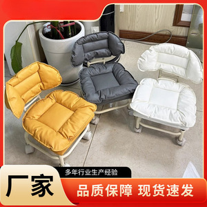 Cloud Shaped Stool With Casters And Backrest For Kids And Adults Foam Filled Seat Chair - Product Image 2