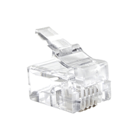 Conector macho RJ9 RJ12 RJ45, conector modular de 2 núcleos, 6P6C, 6P4C, conector divisor de teléfono RJ11 Cat3