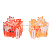 Porte-stylo en acrylique transparent de qualité supérieure en forme d'érable avec figurine flottante interne personnalisable, souvenir du Canada, presse-papiers