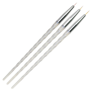 3Pcs Iridescent Spiral Handle Nail Art Liner Brush <b>Set</b> <b>Crimped</b> Ferrule Flower Drawing Gel Painting Pens - Product Image 6