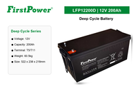 Batería AGM FirstPower LFP12200D 12V 200Ah con BMS integrado, batería de ciclo profundo para almacenamiento solar, para vehículos recreativos, barcos y sistemas fuera de la red.