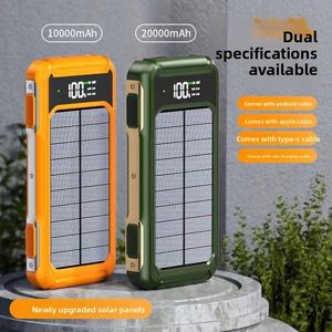 Solar <b>Power</b> Bank Ultra-Large Capacity 20,000mAh Built-In <b>Cable</b> Lightning/Type-C/<b>USB</b> Portable Custom Mobile <b>Power</b> Bank - Product Image 4