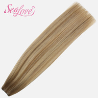 Extensions de cheveux humains Remy vierges à 100 %, alignées sur les cuticules, double épaisseur, trame papillon invisible, vente en gros