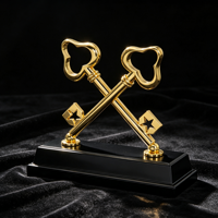 Trophée Croix d'Or en Alliage de Zinc, Design Moderne, Gravure Laser Personnalisée, Haute Qualité, Plusieurs Tailles, pour l'Honneur des Entreprises Immobilières