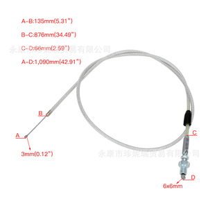 สายคันเร่ง Zhenrui ยาว 95 ซม. ทำจากสแตนเลส ปรับได้ สำหรับรถมอเตอร์ไซค์วิบาก CRF50 70 110 - Product Image 1