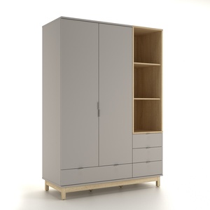 Armoire de rangement moderne à 3 portes en chêne Sonoma argenté pour chambre à coucher - Product Image 1