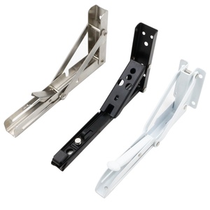 Support pliant en acier inoxydable pour étagère à trois volets, modèle 001, avec ressort et angle droit, pour rack mobile - Product Image 5