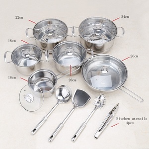 Juego de utensilios de cocina de acero inoxidable, 18 piezas, cacerola <span class=keywords><strong>SS</strong></span>, olla de cocina, nuevo diseño 2023 - Product Image 5
