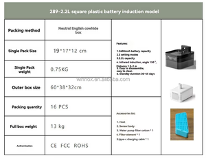 Fontanella <span class=keywords><strong>per</strong></span> <span class=keywords><strong>Gatti</strong></span> Wireless da 2,2L con Sensore Intelligente, Distributore Automatico d'Acqua <span class=keywords><strong>per</strong></span> Animali Domestici da 2600mAh - Product Image 6