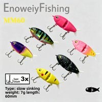 Nouvelle Leurre Artificiel Rigide Multi-segments en Acier Inoxydable Coloré de 60mm à Double Hameçon, Efficace pour Toutes les Espèces de Bass et Perches